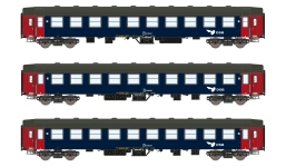 LEMKE Collection 25003 - N - 3-tlg. Set Personenwagen UIC-Y, DSB, Ep. IV-V